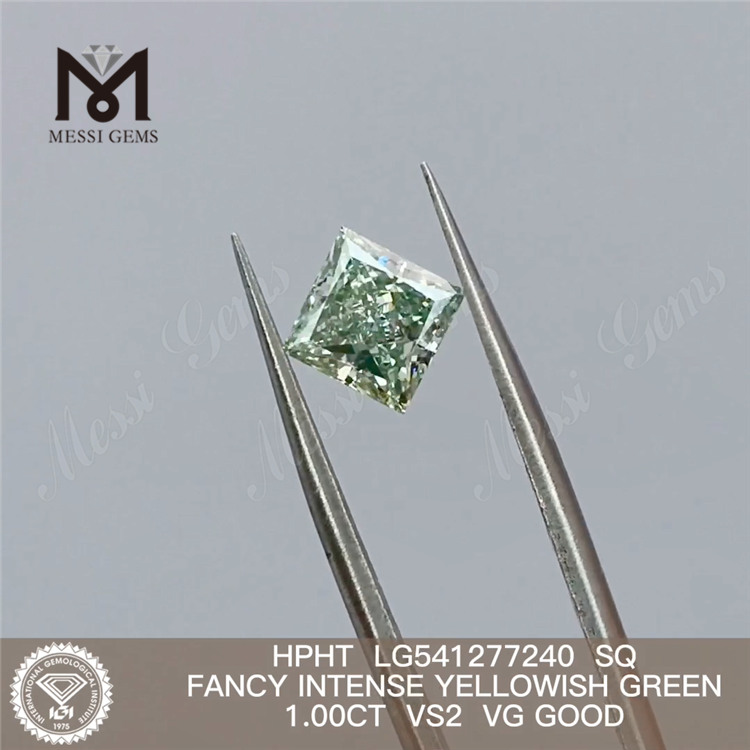 1CT SQ VS2 VG GOOD HPHT diamantes verdes creados en laboratorio LG541277240