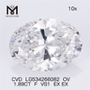 Diamante de laboratorio ovalado F de 1,89 ct VS1 ov diamantes blancos sueltos hechos por el hombre en oferta