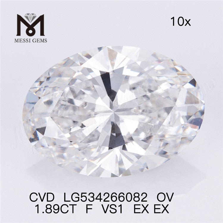 Diamante de laboratorio ovalado F de 1,89 ct VS1 ov diamantes blancos sueltos hechos por el hombre en oferta