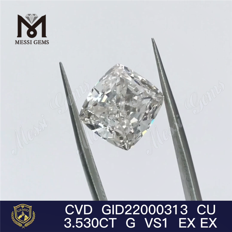 3.53CT G cvd diamante de laboratorio Forma de cojín diamantes sueltos hechos por el hombre en stock
