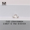 Precio al por mayor de diamantes cultivados en laboratorio redondos hechos por el hombre G de 2,56 quilates en oferta