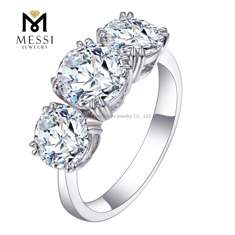Anillo de bodas de diamantes de oro blanco de 18 k anillo de diamantes de compromiso personalizado
