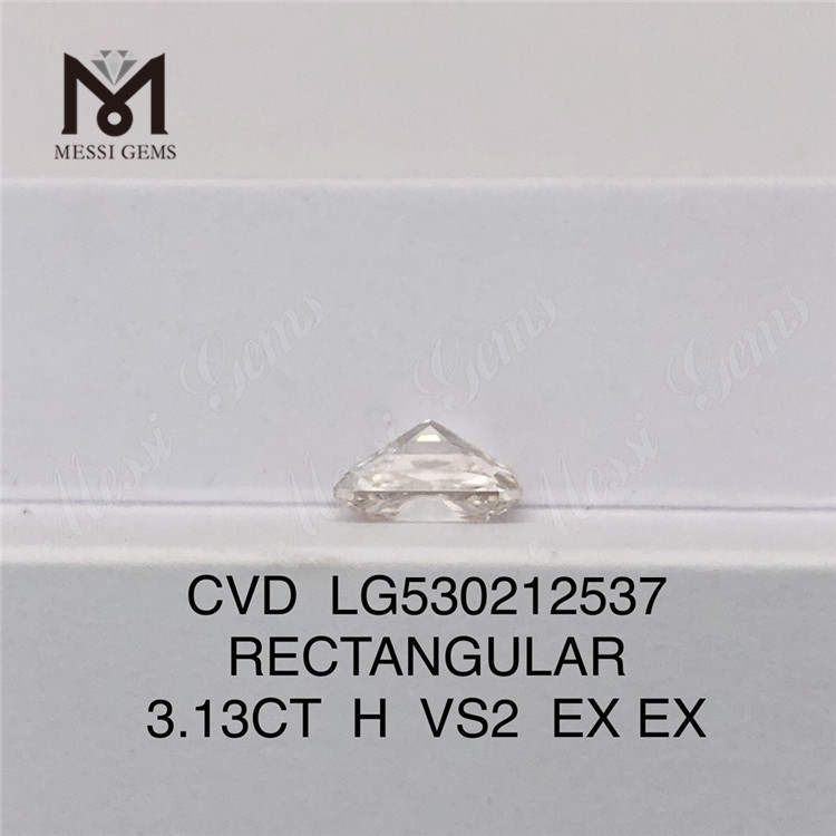 Diamantes sintéticos sueltos RECTANGULARES de 3,13 quilates H cvd vs2 Lab Diamond IGI