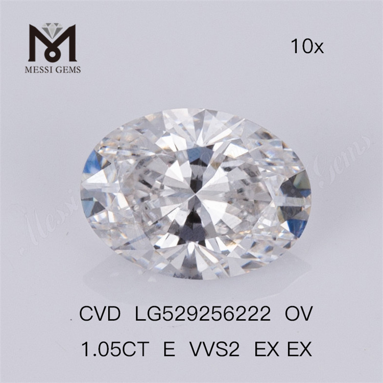 1.05ct E VVS2 EX EX OV Diamante sintético CVD