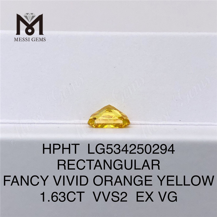 1.63ct FANCY YELLOW diamantes sintéticos sueltos RECTANGULAR diamantes amarillos cultivados en laboratorio precio al por mayor