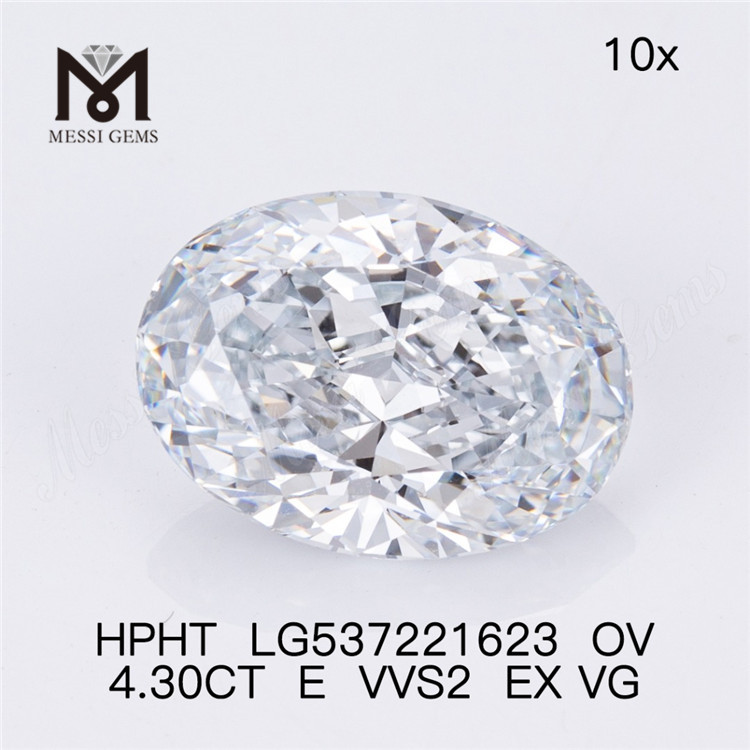 4,30 ct vvs blanco comprar diamantes de laboratorio E color ovalado hpht diamante de laboratorio suelto