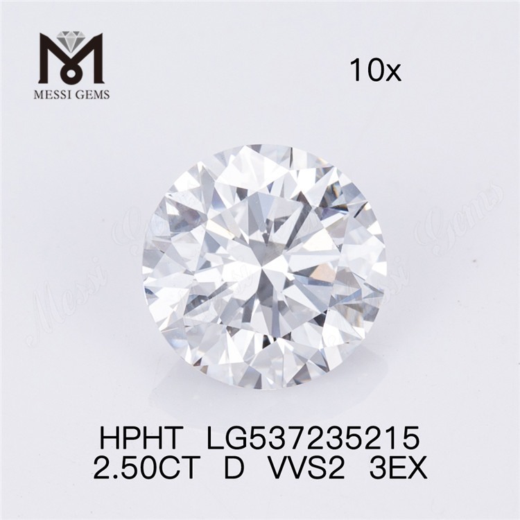 2.5CT D VVS HPHT diamantes forma redonda diamante HPHT suelto precio al por mayor
