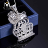 Cadena de rapero personalizada León y diseño de corona Joyería de hip hop barata