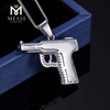 Cadenas de rapero Pistola Hip Hop Joyería de plata Moissanite Collar de piedra