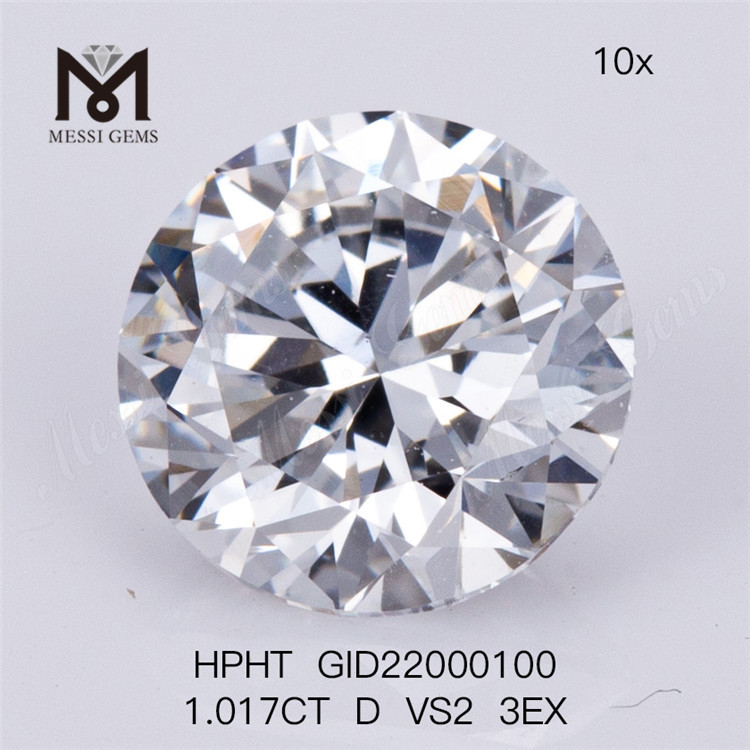1.017CT D VS2 3EX Diamantes de laboratorio sueltos redondos Diamante de laboratorio suelto blanco