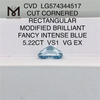 5.22CT RECTANGULAR FANCY AZUL INTENSO VS1 VG EX diamantes azules elaborados en laboratorio CVD LG574344517