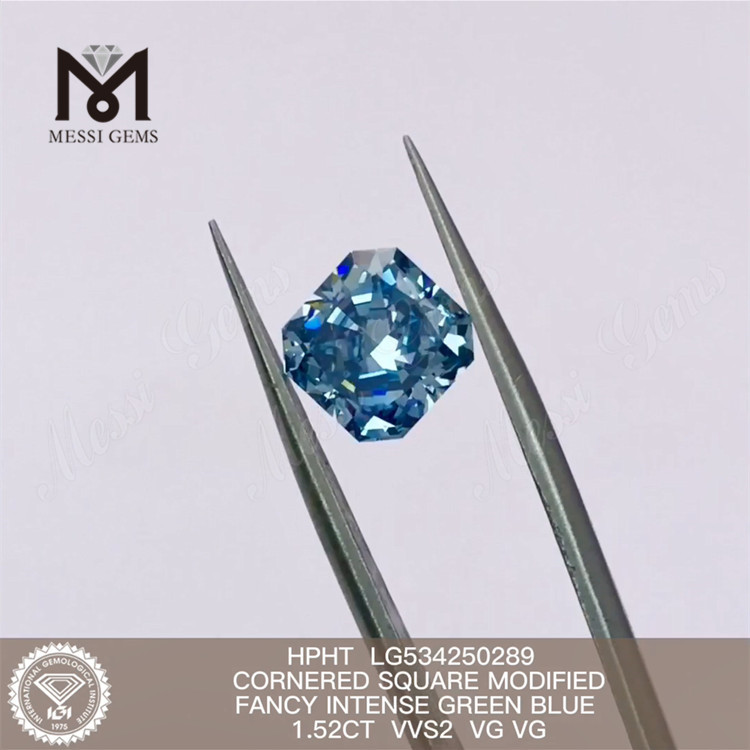 1.52CT VVS Verde Azul Diamantes sueltos de laboratorio HPHT Diamantes cultivados en laboratorio En venta LG534250289
