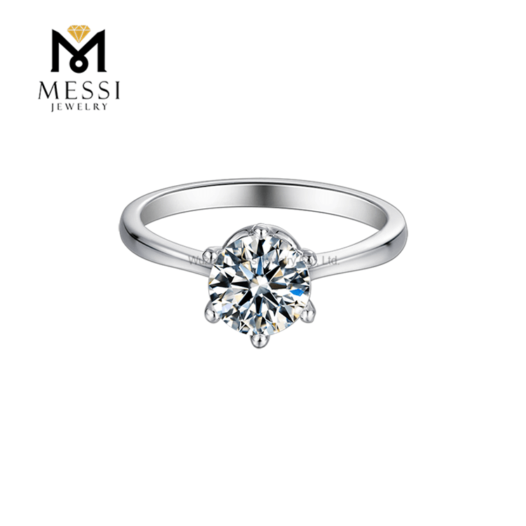 Estilo de moda al por mayor Anillo de plata Moissanite Stone Jewelry