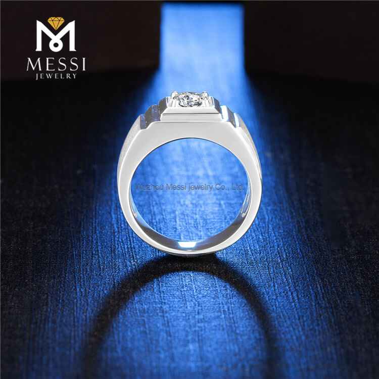 wholesale 925 anillos de hombre de plata esterlina mejores anillos de compromiso moissanite para hombres