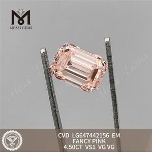 4.50CT EM FANCY PINK VS1 CVD diamantes fabricados con talla esmeralda LG647442156