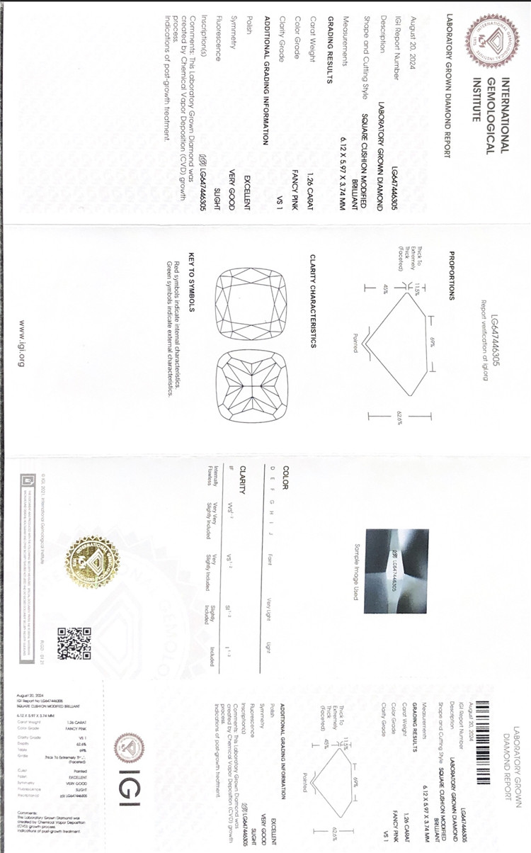 igi diamante rosa 1ct