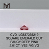 2.01ct diamantes de laboratorio al por mayor rosa VS2 VG VG CVD CUADRADO ESMERALDA CORTE FANCY PROFUNDO CVD LG537235219