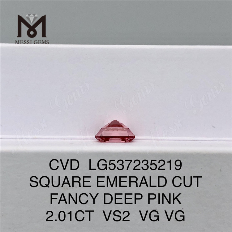 2.01ct diamantes de laboratorio al por mayor rosa VS2 VG VG CVD CUADRADO ESMERALDA CORTE FANCY PROFUNDO CVD LG537235219