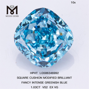 1.03CT VS2 EX VG FANCY INTENSE VERDE VERDE Cojín Precio de diamante cultivado en laboratorio