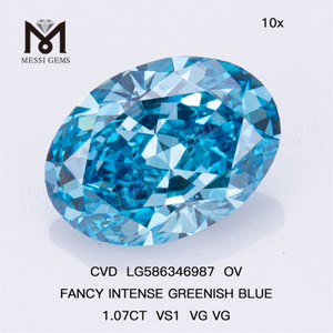 1.07CT VS1 VG VG OV FANCY INTENSO VERDE AZUL Oval Diamante CVD LG586346987