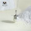 Collar de perlas blancas de agua de mar de plata S925 elegante de 10-12 mm
