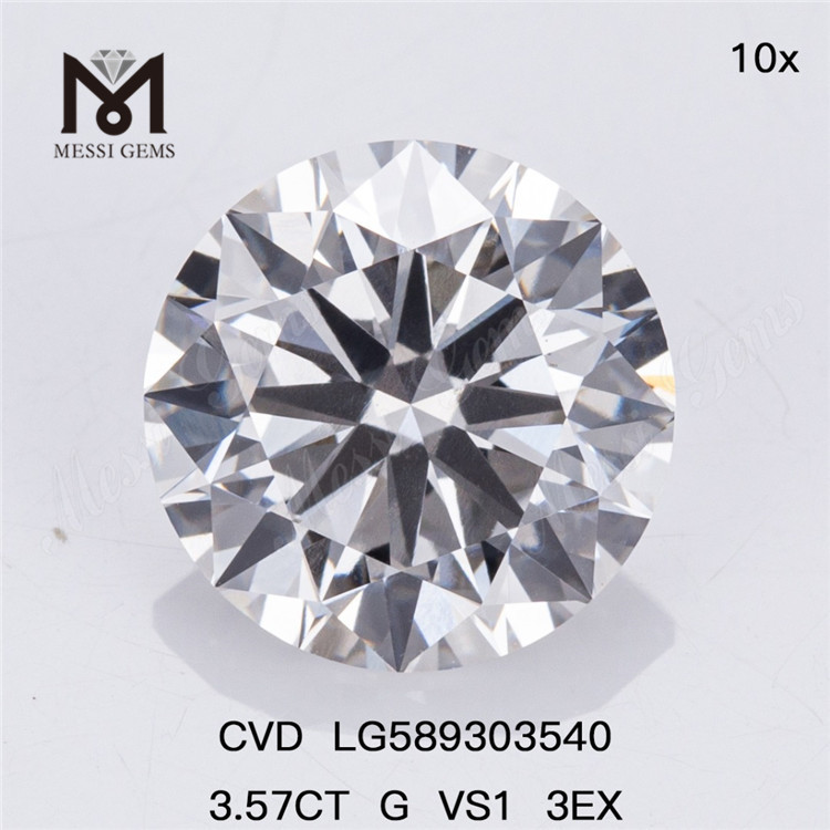 3.57CT G VS1 3EX Eleve sus diseños de joyería con diamante CVD LG589303540丨Messigems