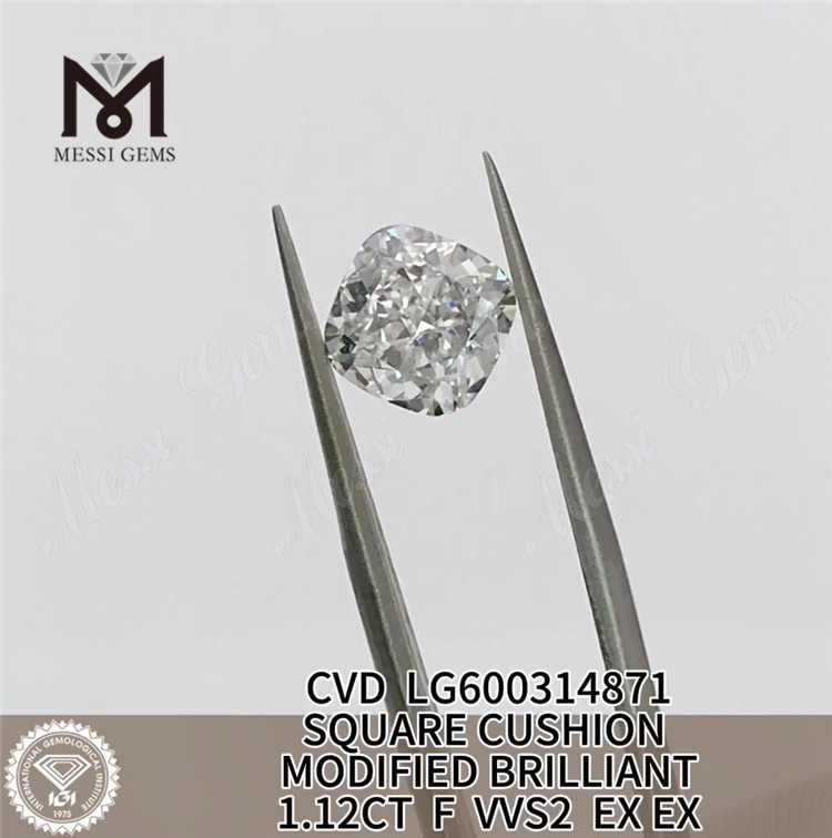 1.12CT F VVS2 Cojín CVD Precio de diamante cvd de 1 quilate 丨Messigems LG600314871