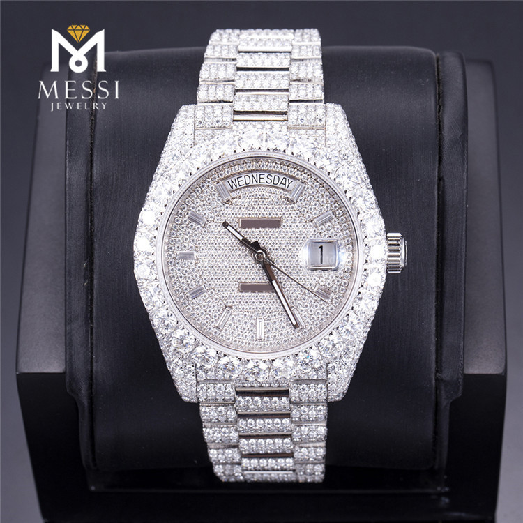 Reloj vvs moissanite con diamantes a la venta