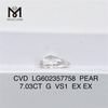 7.03CT G VS1 PEAR Diamantes con certificación IGI Brillo sostenible丨Messigems LG602357758