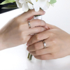 Conjunto de anillos de boda de pareja de compromiso de joyería personalizada Oro 14K