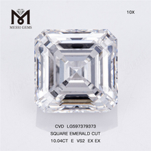 10.04CT E VS2 EX EX CUADRADO ESMERALDA CORTE Diamantes producidos en laboratorio: Calidad garantizada CVD LG597379373 丨Messigems