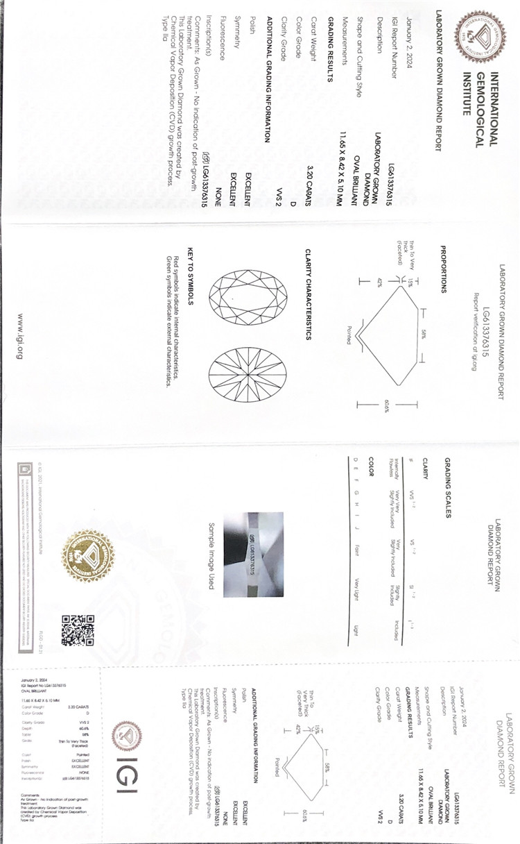 diamante creado en laboratorio igi