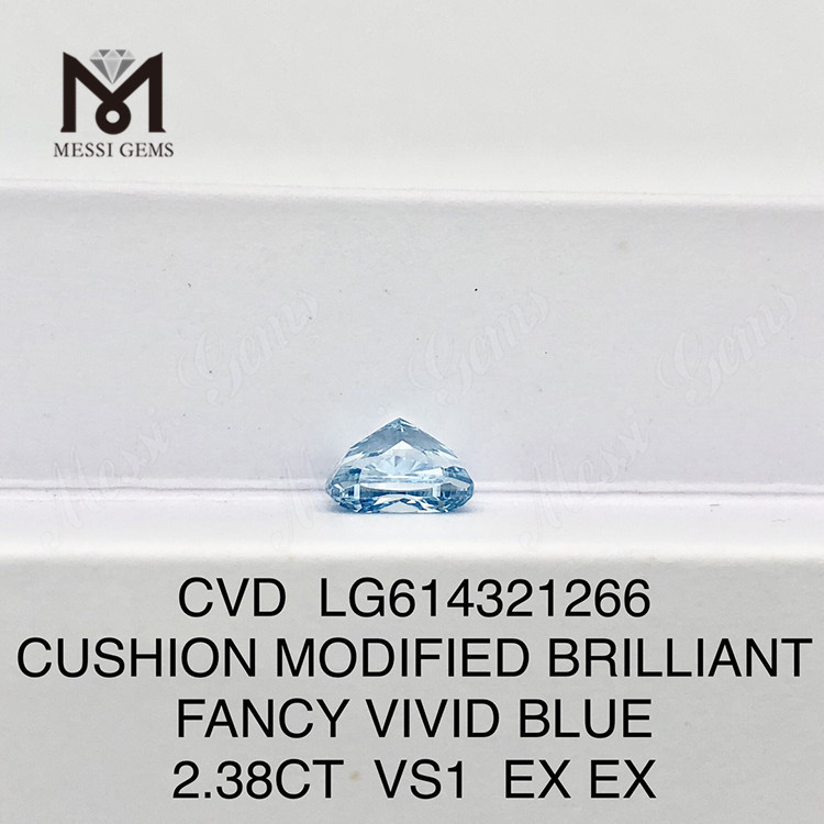 2.38CT VS1 COJÍN FANCY VIVID BLUE Diamantes certificados cultivados en laboratorio igi 丨Messigems CVD LG614321266