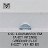 Diamantes cultivados en laboratorio de talla esmeralda azul de 6,02 quilates VS1 CVD LG626468358 丨Messigems 