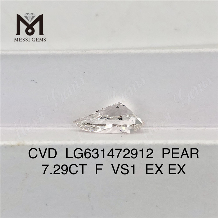 7.29CT F Diamante cultivado en laboratorio de pera VS1 EX EX CVD LG631472912 丨Messigems