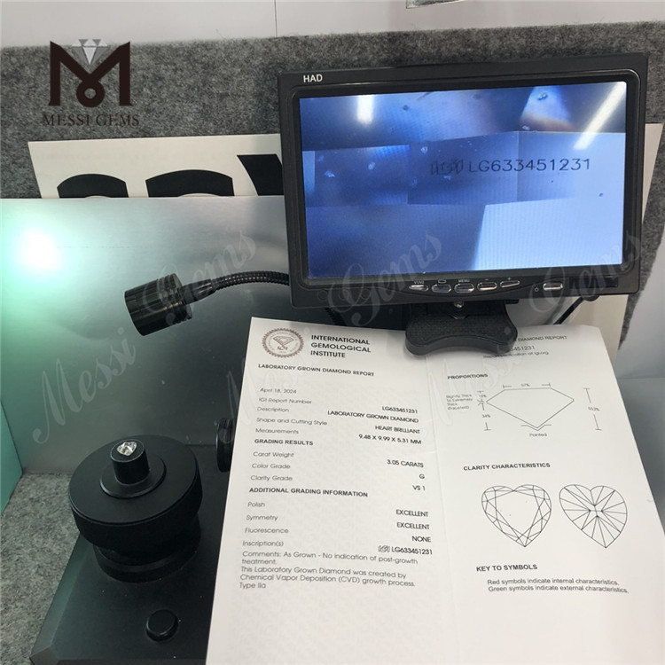 3.05CT G VS1 HS CVD diamantes hechos en laboratorio al por mayor LG633451231 丨Messigems 