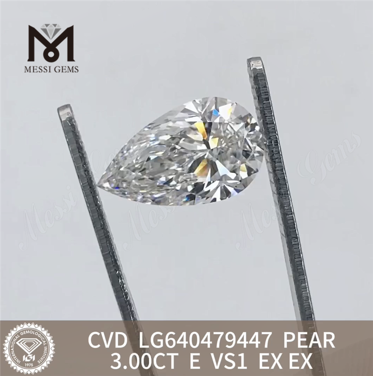 3.00CT E VS1 PEAR diamantes de laboratorio de la mejor calidad IGI LG640479447 丨Messigems