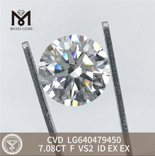 7.08CT F VS2 ID diamantes grandes creados en laboratorio CVD LG640479450 丨Messigems 