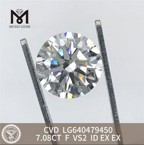 7.08CT F VS2 ID diamantes grandes creados en laboratorio CVD LG640479450 丨Messigems 