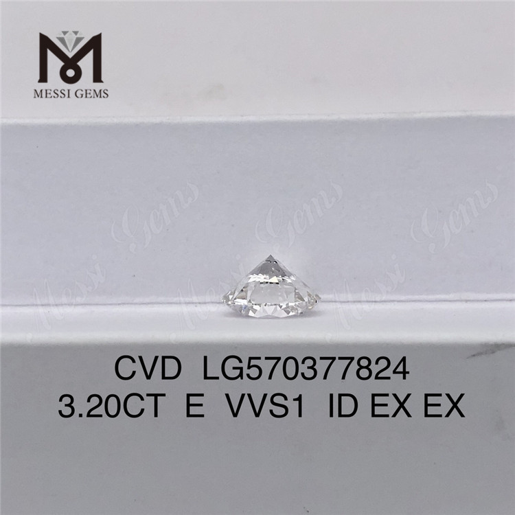 3.20CT E VVS1 ID EX EX Diamante sintético de 3 quilates