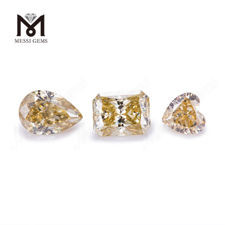 Pera moissanite suelta 8 * 12 mm Moissanite amarillo proveedor de piedras preciosas al por mayor
