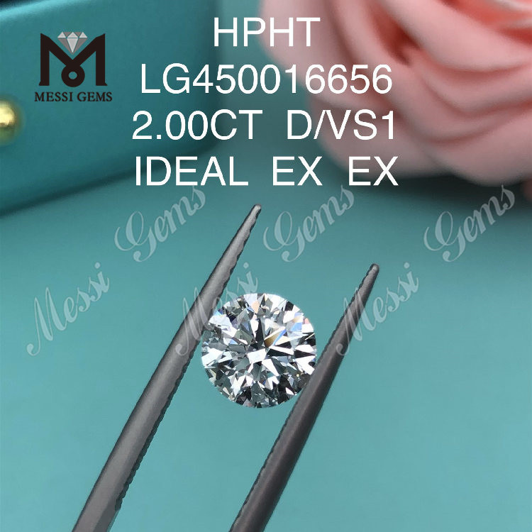 2CT D VS1 Diamantes redondos de laboratorio IDEL Diamantes sintéticos sueltos cortados