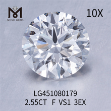 2,55 ct F VS1 3EX Corte Diamantes de laboratorio redondos