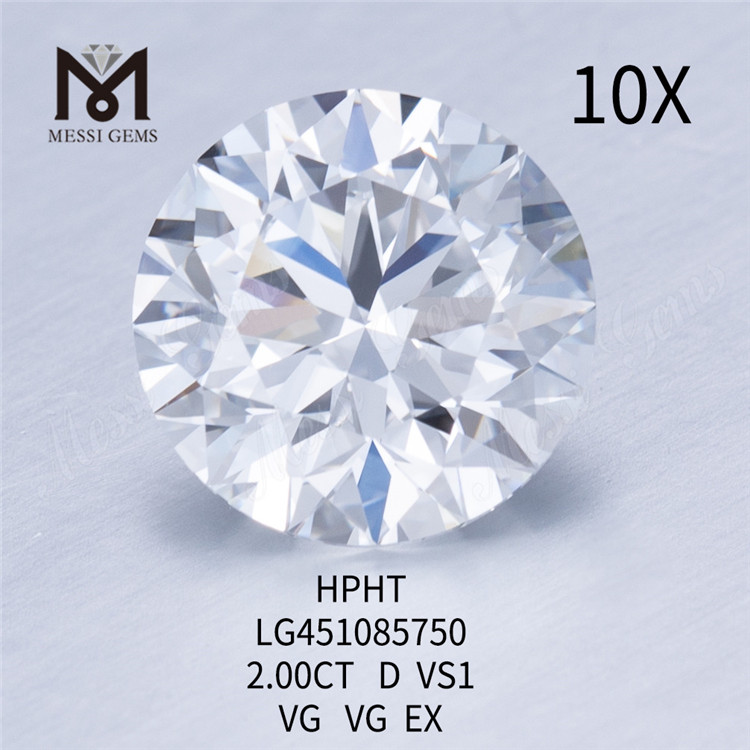 Diamantes sintéticos sueltos D VS de 2 quilates Diamantes de laboratorio HTHP redondos