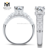 Anillo de boda de oro blanco de 1 quilate moissanite oro moda