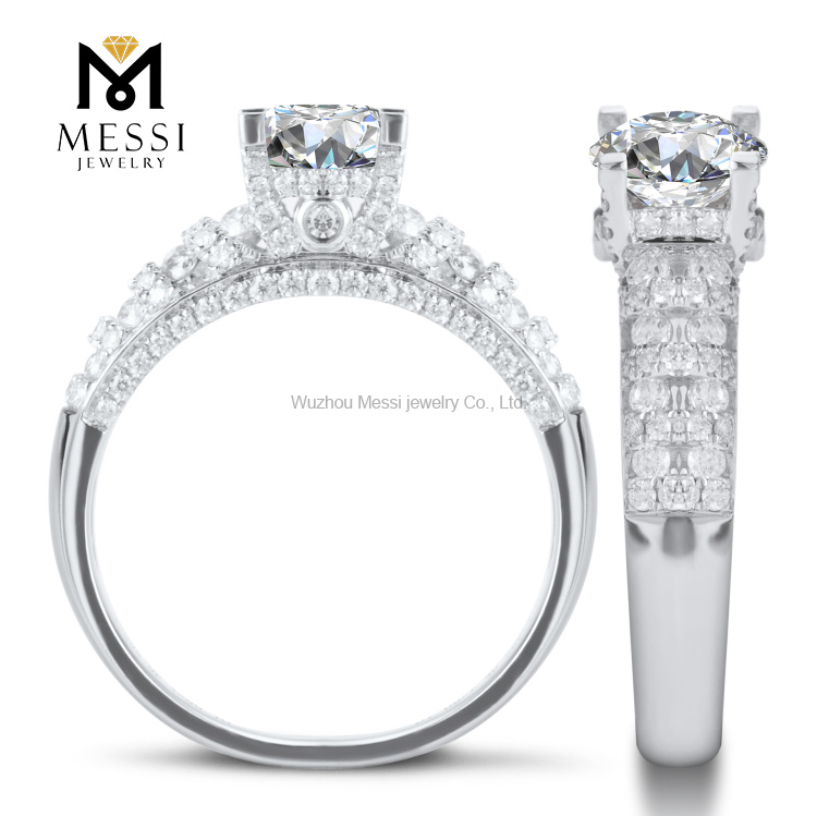 Anillo de boda de oro blanco de 1 quilate moissanite oro moda