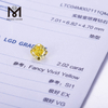 Fancy Vivid Yellow Diamantes cultivados en laboratorio de talla cojín HPHT de 2,02 quilates