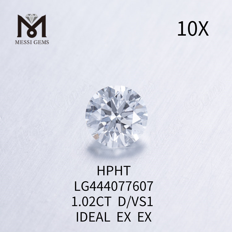 1.02 quilates D VS1 Redondo BRILLANTE IDEAL Corte Grado nuevos diamantes fabricados por el hombre