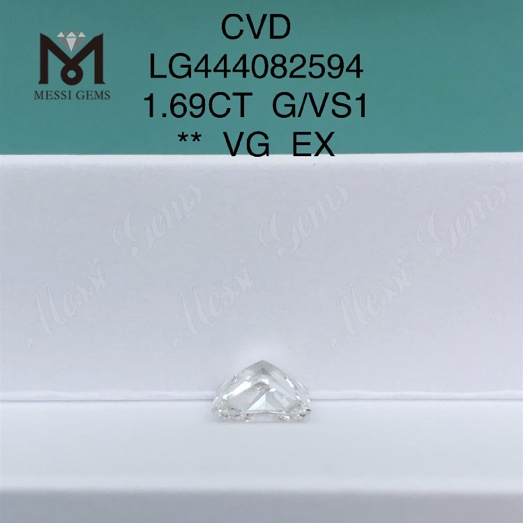 1,69 quilates G VS1 SQ VG Diamantes de talla princesa cultivados en laboratorio polaco