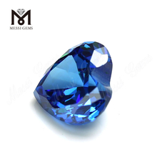 Alta calidad en forma de corazón 9x9mm Topacio azul CZ Precio de piedra de zirconia cúbica